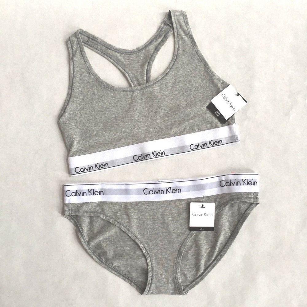 Calvin Klein Grey Modern Band Bralette & Bikini